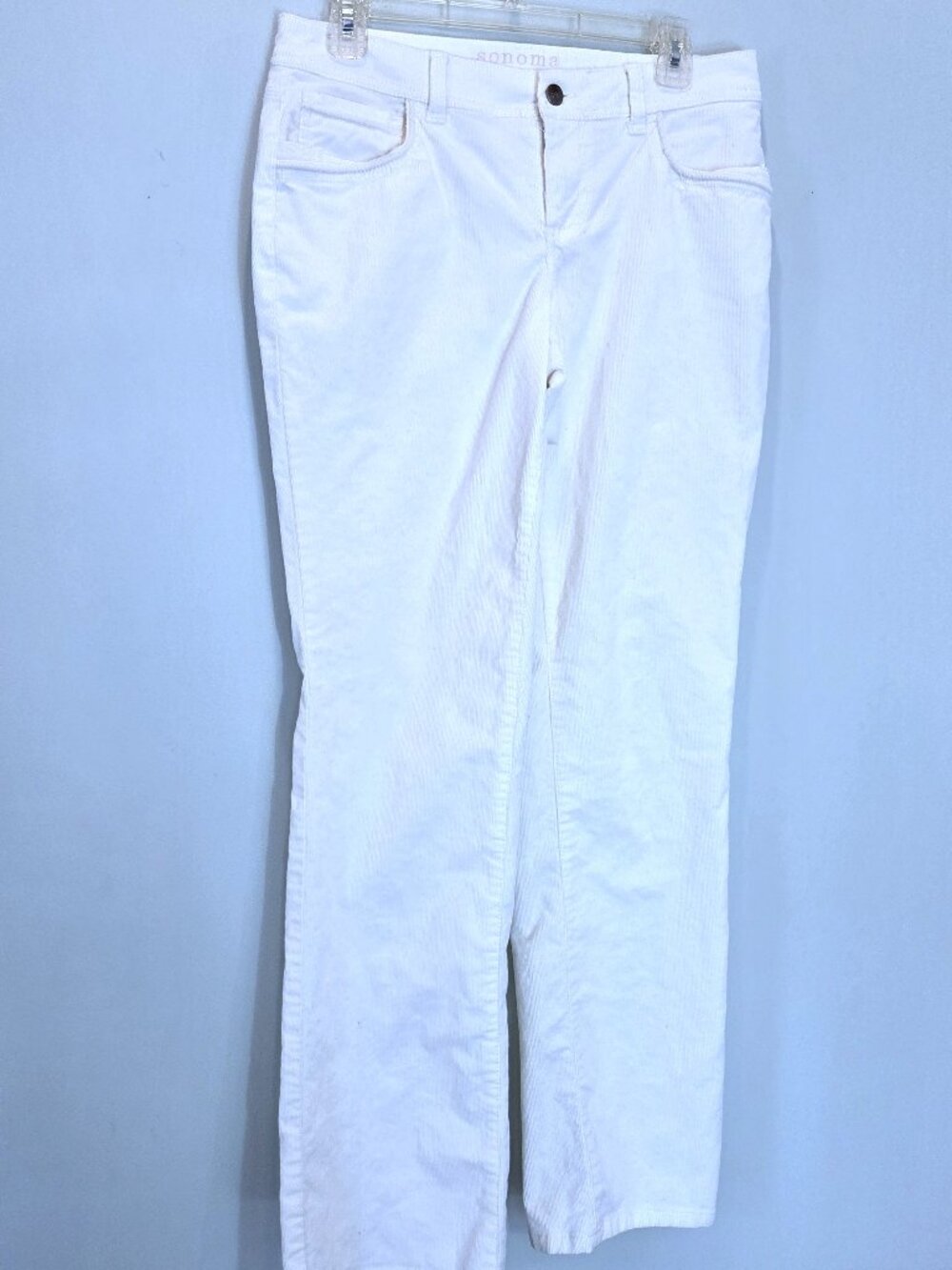 NWOT Sonoma Off White Corduroy Modern Fit Straight Leg Pants Size 4